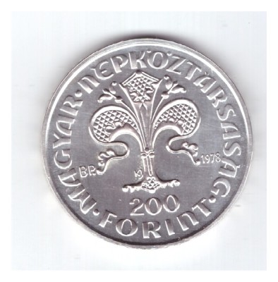 Moneda Ungaria 200 forint/forinti 1978 First Hungarian Gold Forint, UNC foto