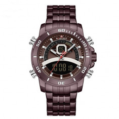 Ceas de mana barbatesc Casual Naviforce Dual Time Cronograf Quartz Otel inoxidabil foto