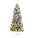 Brad de Crăciun artificial articulat 300 LED-uri/zăpadă pufoasă