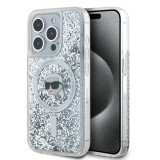 Husa MagSafe pentru Apple iPhone 15 Pro Max, Karl Lagerfeld, Liquid Glitter Karl&#039;s Head, Transparenta