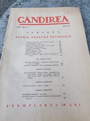 Revista Gandirea - Anul XX Nr. 5 Mai 1941 foto