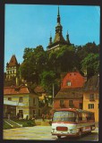 CPIB 22257 - CARTE POSTALA - SIGHISOARA. VEDERE SPRE CETATE, AUTOBUZ SKODA