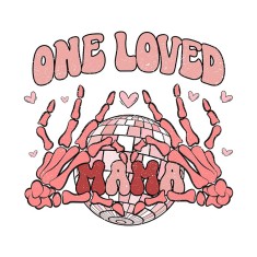 Sticker decorativ One Loved Mama, Roz, 51 cm, 3428ST foto
