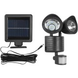 Lampa solara de tip decoratiune pentru gradina, eMazing, model felinar dublu cu senzor de miscare, alb rece