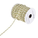 Panglica Siret Decorativa pentru Brad de Craciun, 20m x 4mm, Alba Aurie, CMCLASS