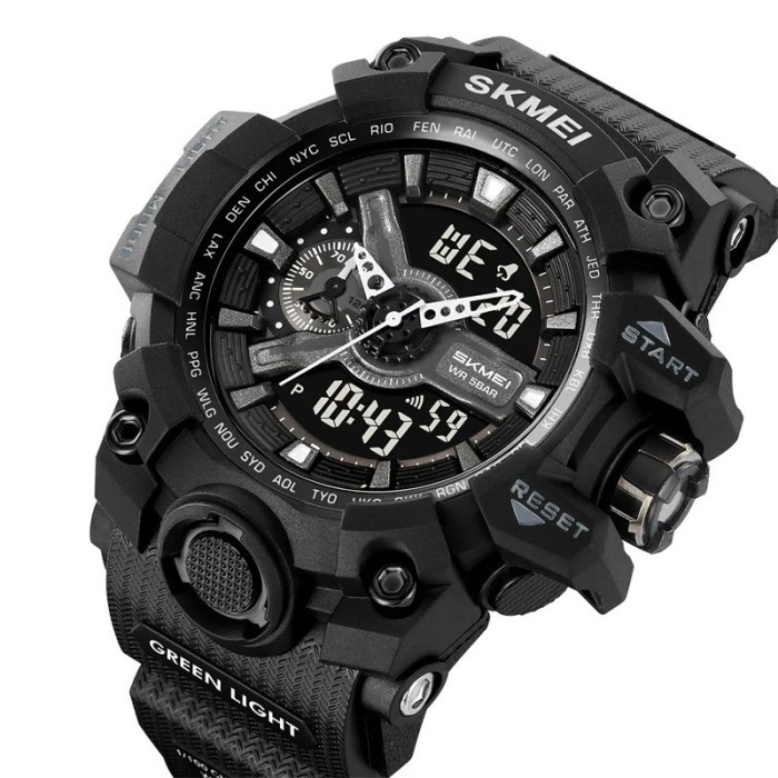 Ceas Digital Barbati SKMEI 2396 Negru , Functii Multiple, Design Sport, Afisaj LED, Alarma, Rezistent la Apa 5ATM