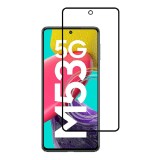 Folie sticla securizata compatibila cu samsung galaxy m53 5g, cfp1, case friendly, full glue, lipire completa, 9h, bro, negru