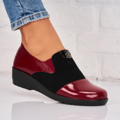 Pantofi dama casual Bordo din Piele Ecologica Lacuita Liv