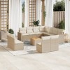 VidaXL Set canapele de grădină cu perne, 12 piese, bej, poliratan 3256513