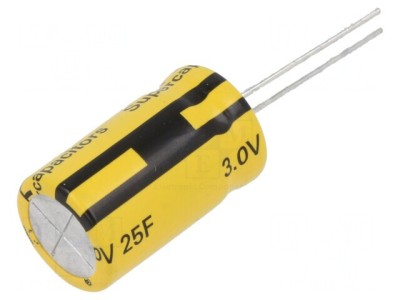 Supercondensator THT 25F 3V 7.5mm foto