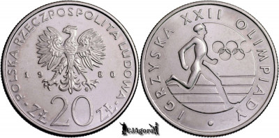 1980, 20 Złotych - Jocurile Olimpice de vară din 1980 - Polonia | Y 108 foto