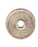 Moneda Japonia 5 yen 1992 (4), stare buna, cu pata de culoare, curata, Asia, Cupru-Nichel