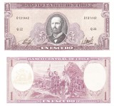Chile 1 Escudo 1964, P-136, UNC, Bancnota Straina Chile