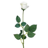 Fir trandafir decorativ artificial,plastic,alb,60 cm, Oem