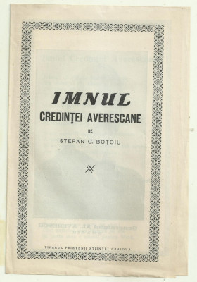 St.Botoiu / IMNUL CREDINTEI AVERESCANE - propaganda electorala, anii 1930 foto