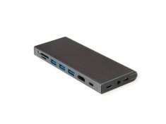 Docking station USB type C la HDMI 4K60HZ/3xUSB 3.2-A/USB type C/SD/TF/LAN RJ45/jack 3.5mm + PD, Value 12.99.1138
