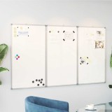 vidaXL Tablă magnetică pliabilă, alb, 150x80x1,7 cm, aluminiu