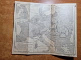 Harta revolutia in europa 1848 - aparuta in anii &#039;60-&#039;70 - dimensiuni 23/20 cm