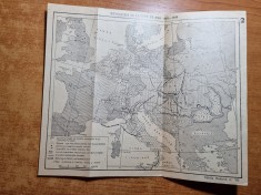 harta revolutia in europa 1848 - aparuta in anii &#039;60-&#039;70 - dimensiuni 23/20 cm