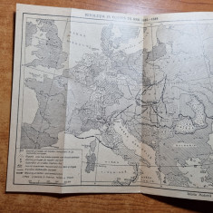harta revolutia in europa 1848 - aparuta in anii '60-'70 - dimensiuni 23/20 cm