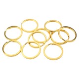 Set 10 inele metalice pentru chei Crisalida, diametru 30 mm, Auriu