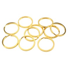 Set 10 inele metalice pentru chei Crisalida, diametru 30 mm, Auriu