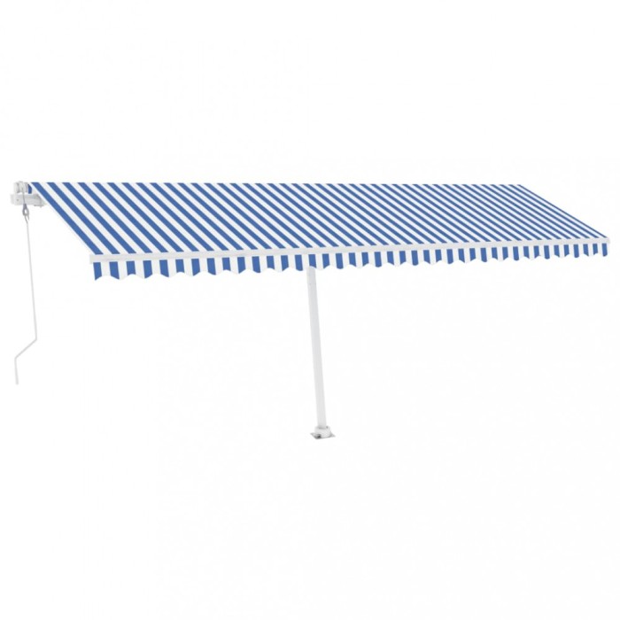 Copertina autonoma retractabila automat albastru&amp;alb 600x350 cm