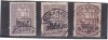 1917 - Ocupatia germana in Romania, Timbru de Ajutor 10 bani 3 valori cu supratipar MViR, Istorie, Stampilat
