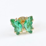 Brosa martisor fluture cu aripi verzi