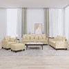 VidaXL Set de canapele cu perne, 4 piese, crem, microfibră 3201642