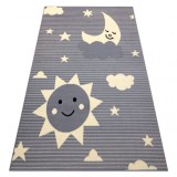 Covor BCF Flash Sky 4001 Gri, Stele, 200x300 cm, Polipropilena, 9mm Grosime