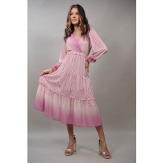 ROCHIE LUNGA CU VOLANE MONGRANDO TALIE UNICA Baby Pink