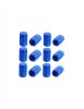 Set 12 capace hexagonale albastre pentru valva auto, aliaj aluminiu, lungime 1.8 cm