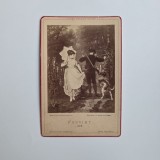 Fotografie de colectie Cabinet, Atelier Victor Angerer, Scena galanta de vanatoare (boudoir), Wien, Viena, Austria, Austro-Ungaria, ca. 1870