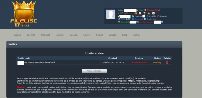 Invitatie Filelist