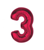 Balon folie sub forma de cifra, rosu, 92 cm-Tip Cifra 3