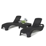 Set șezlonguri de grădină Atlantic duo cu masă Corfu grafit