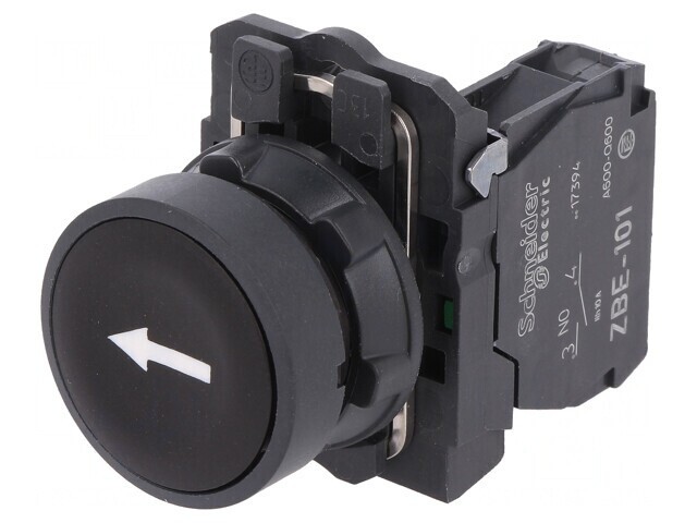 Comutator apăsare 22mm 1 NO negru XB5