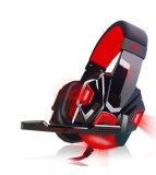 Casti stereo surround pentru jocuri cu mic si LED-Culoare Roșu