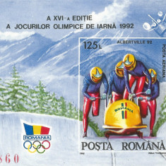 Romania, LP 1276/1992, J.O. de Iarna, Albertville, colita nedantelata, MNH