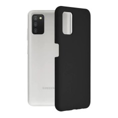 Husa Samsung Galaxy A03S Silicon Negru Slim Mat cu Microfibra SoftEdge