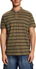 Tricou polo cu maneca scurta pentru barbati ESPRIT 043EE2K310, khaki cu dungi verzi, marime L - OUTLET
