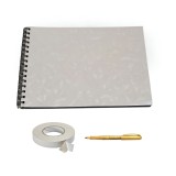 Set Album foto / GuestBook pentru nunta, Love, ivory, A4 landscape, pix si dubluadeziv inclus, 3 piese, accesoriu nunta