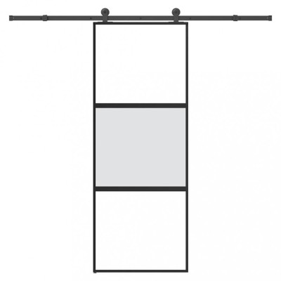 vidaXL Ușă glisantă cu set de feronerie sticlă temperată și aluminiu 3332950 foto