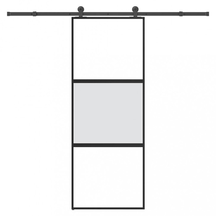 vidaXL Ușă glisantă cu set de feronerie sticlă temperată și aluminiu 3332950