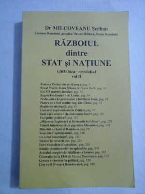 RAZBOIUL dintre STAT si NATIUNE (dictatura-revolutia) vol.II - MILCOVEANU Serban foto