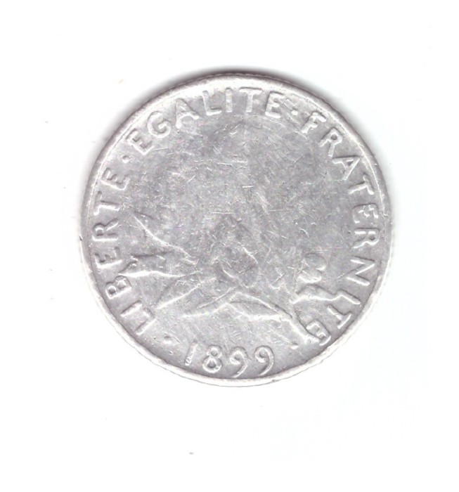 Moneda Franta 1 franc 1899, uzata, curata