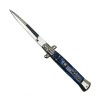 Cutit Automat Blue Marble Stiletto 33cm, Lama Otel 15cm, Vanatoare, Colectie, Design Ergonomic, Albastru