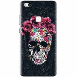 Husa silicon pentru Huawei P10 Lite, Colorful Skull Roses Space