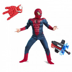 Set costum Spiderman cu muschi Infinity War manusa cu discuri si lansator cu ventuze L 7 9 ani foto